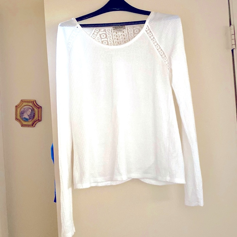 NWOT. Lucky Brand white laced summer blouse. - Picture 3 of 8